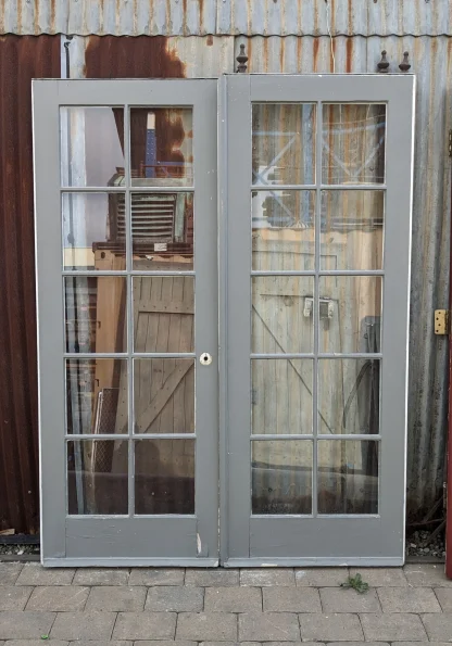 Vintage Exterior French Doors With Matching Screen Doors - Image 2