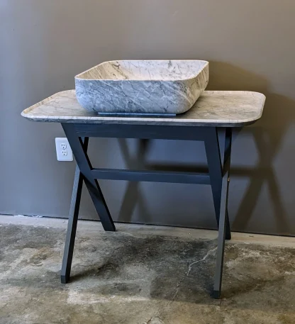 Kreoo Carrara Marble Bathroom Vessel Sink & Countertop - Image 6