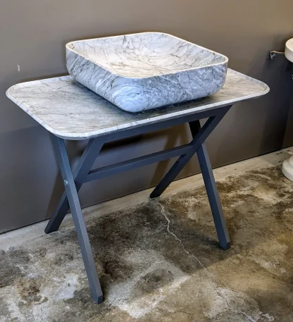 Kreoo Carrara Marble Bathroom Vessel Sink & Countertop - Image 5