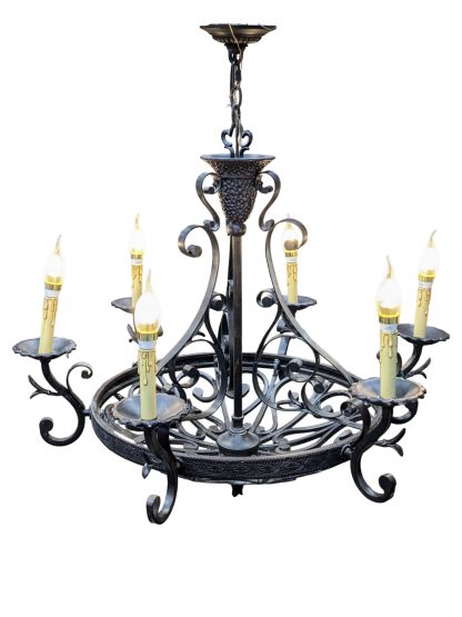 6-Light Wrought Iron Chandelier