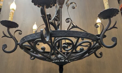 6-Light Wrought Iron Chandelier - Image 5