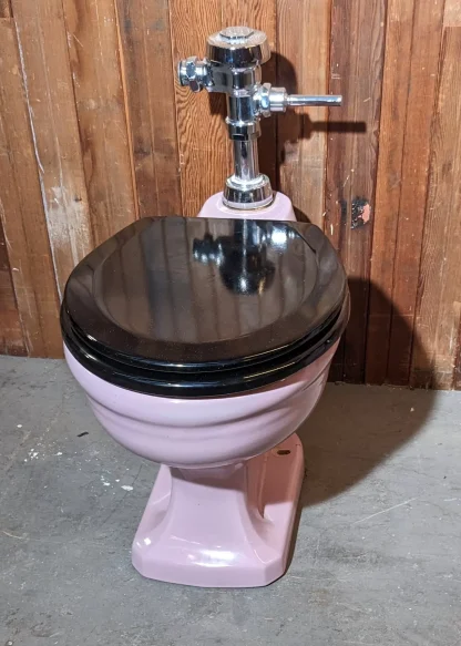 1931 Vintage Rose-Pink Eljer Toilet and Pedestal Sink - Image 4