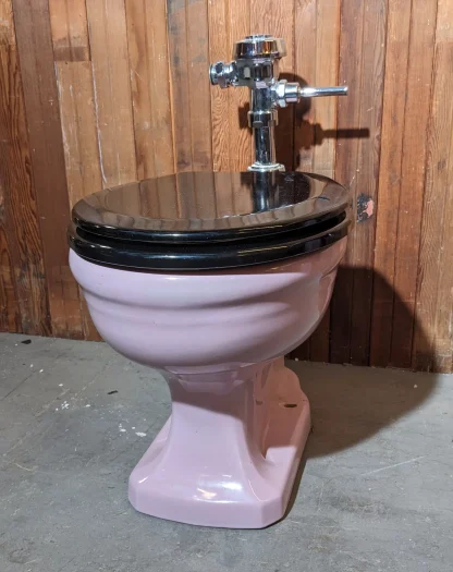 1931 Vintage Rose-Pink Eljer Toilet and Pedestal Sink - Image 3