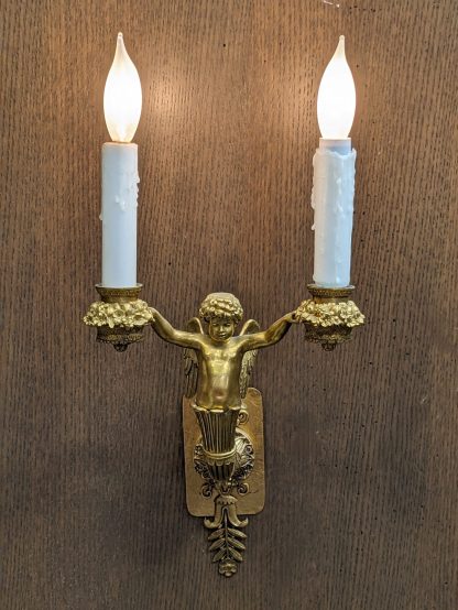 Gilt Bronze Cherub Sconces - Image 8