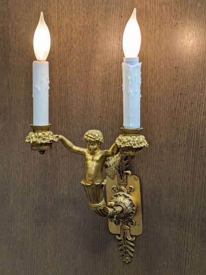 Gilt Bronze Cherub Sconces - Image 3