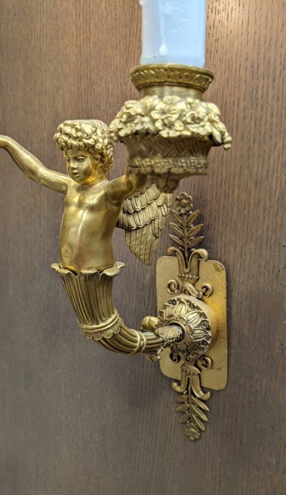 Gilt Bronze Cherub Sconces - Image 5