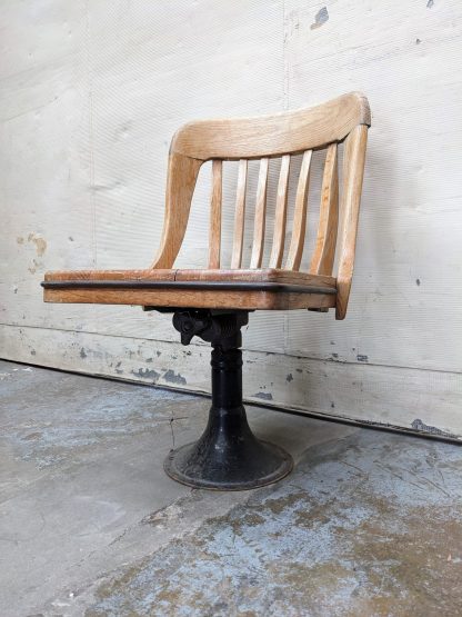 Stanford Law Library Swiveling Oak Stools - Image 4