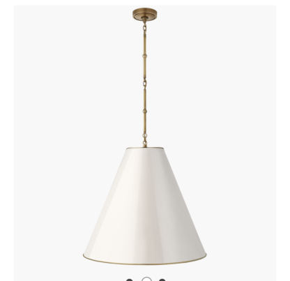Visual Comfort Light Shades In Antique White With Brass - Image 2