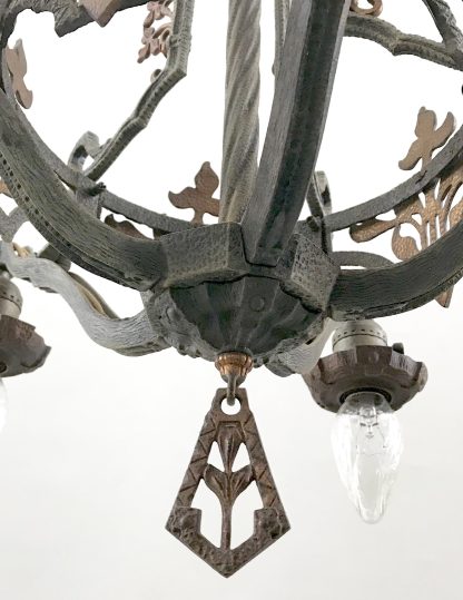 Gothic Revival Wrought Iron Chandelier - Image 7