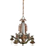 Gothic Revival Wrought Iron Chandelier