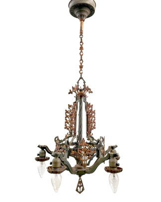 Gothic Revival Wrought Iron Chandelier
