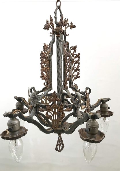 Gothic Revival Wrought Iron Chandelier - Image 3