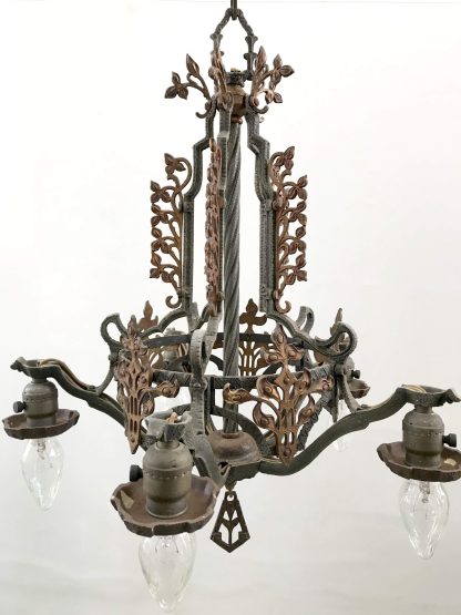 Gothic Revival Wrought Iron Chandelier - Image 6