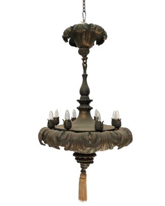 Beaux Arts 1930's Bronze Chandelier