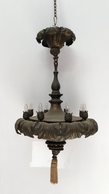 Beaux Arts 1930's Bronze Chandelier - Image 10