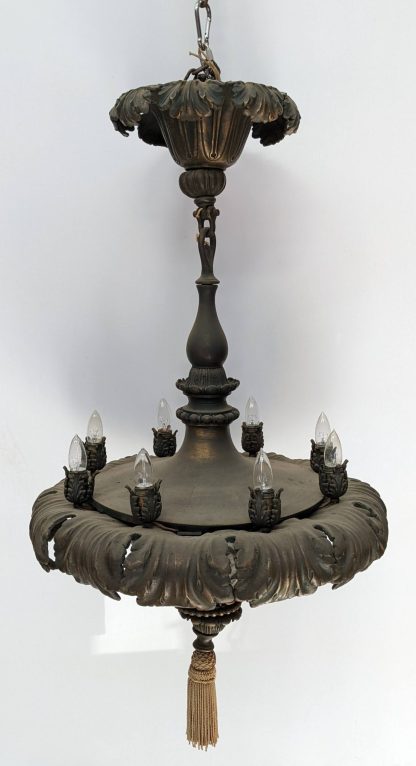 Beaux Arts 1930's Bronze Chandelier - Image 8