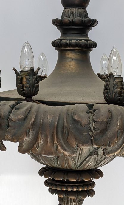 Beaux Arts 1930's Bronze Chandelier - Image 6