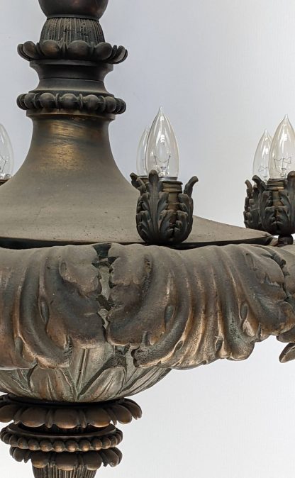 Beaux Arts 1930's Bronze Chandelier - Image 5