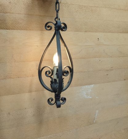 Vintage Spanish Revival Wrought Iron Pendant - Image 2