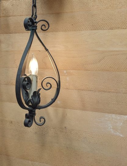 Vintage Spanish Revival Wrought Iron Pendant - Image 3