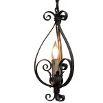 Vintage Spanish Revival Wrought Iron Pendant
