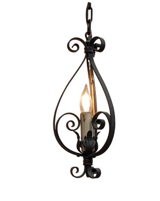 Vintage Spanish Revival Wrought Iron Pendant