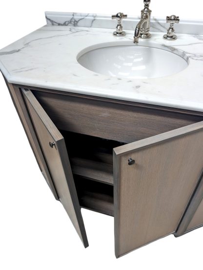 Bathroom Vanity with White Calacatta Marble Top - Image 3
