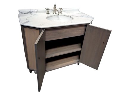 Bathroom Vanity with White Calacatta Marble Top - Image 4