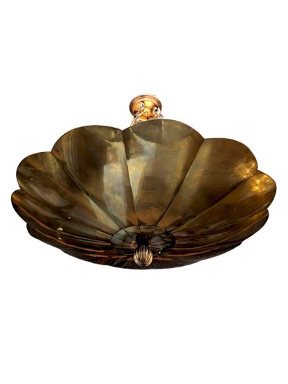 Soane Britain Flush Scallop Brass Ceiling Light