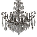 Pewter Finished Crystal Chandelier