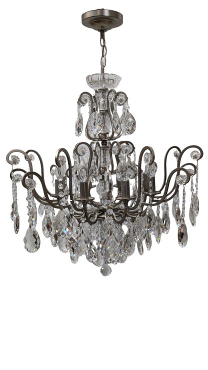 Pewter Finished Crystal Chandelier