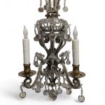 Gilt Brass and Apple-Drop Crystal Chandelier Sconce