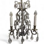 Gilt Brass and Crystal Chandelier Sconce