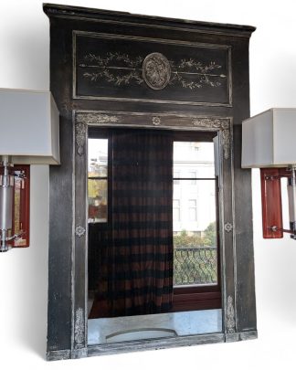 Wood Neoclassical Trumeau Style Wall Mirror