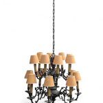 2-Tiered Dark Bronze Dutch Colonial Chandelier