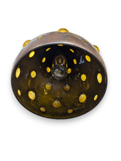 Nanny Still Brutalist Copper and Amber Glass Pendant Lights - Image 12