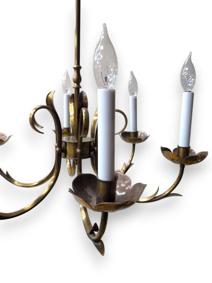 Antique Brass Finished 6-Arm Chandelier by Grag Studios - Image 3