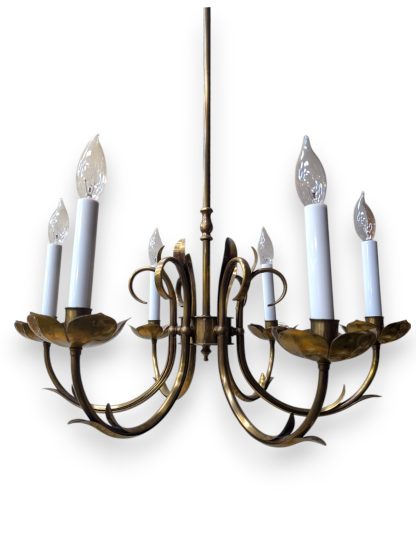 Antique Brass Finished 6-Arm Chandelier by Grag Studios - Image 4