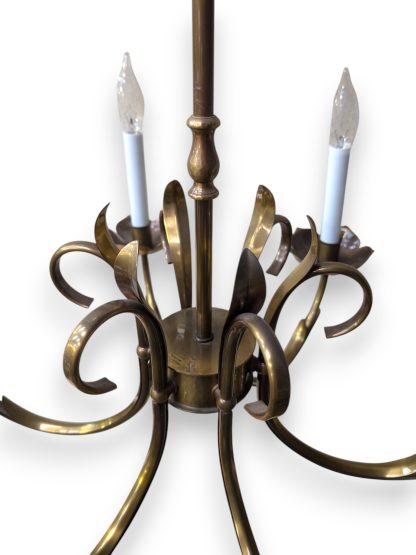 Antique Brass Finished 6-Arm Chandelier by Grag Studios - Image 6