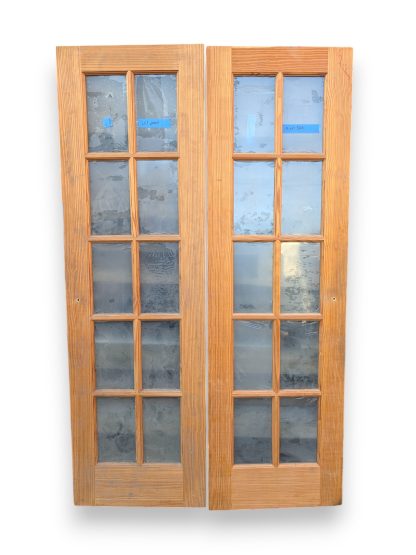 Pair of Wood 10-Light French Doors