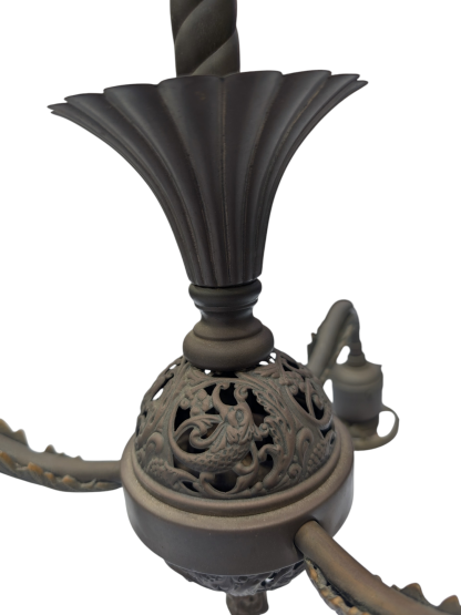 Vintage Victorian Style Brass 3-light Rod Pendant