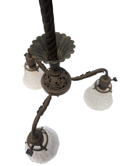 Vintage Victorian Style Brass 3-light Rod Pendant