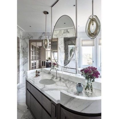 Polished Nickel Double-Sided Framed Oval Mirror