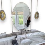 Polished Nickel Double-Sided Framed Oval Mirror