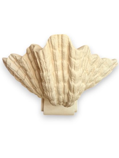 White Plaster Scallop Sconce by Dogfork Lamp Arts