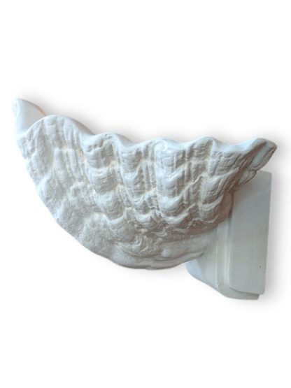 White Plaster Scallop Sconce by Dogfork Lamp Arts