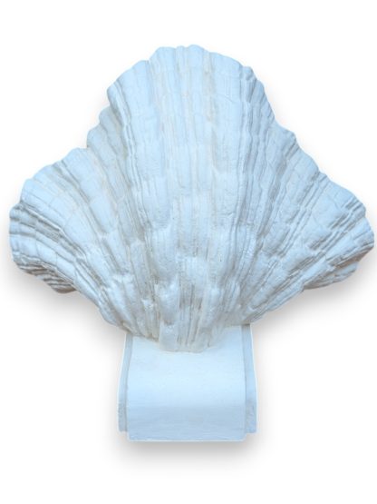 White Plaster Scallop Sconce by Dogfork Lamp Arts
