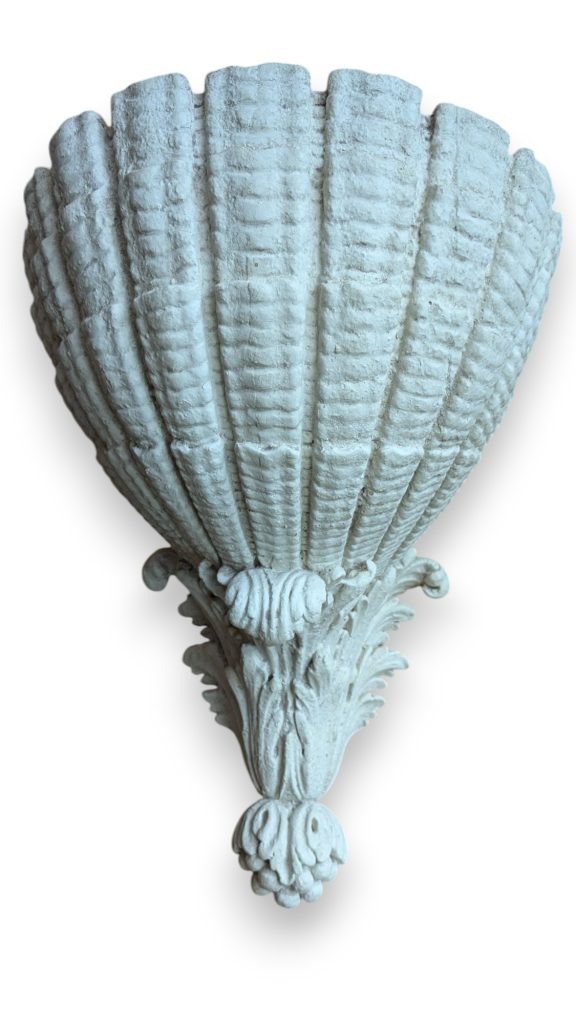 White Plaster Neoclassical Armadillo Sconce