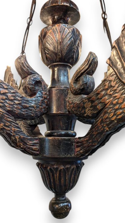 Neo Gothic Wood Dragon Chandelier