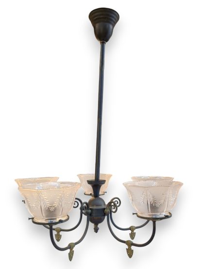 Victorian Style Antique Brass Finished Pendant by Rejuvenation Hardware